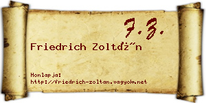 Friedrich Zoltán névjegykártya