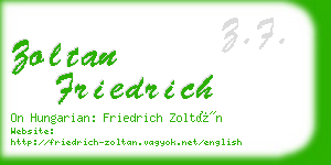 zoltan friedrich business card